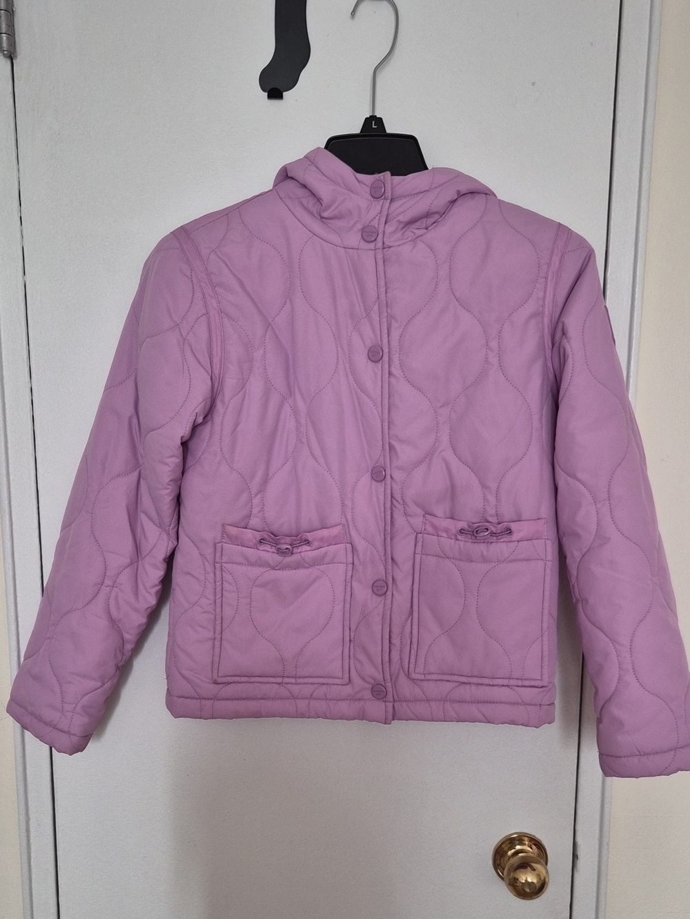 Madden Girl Girls' Lavender Quilted Hooded Jacket Size 10/12